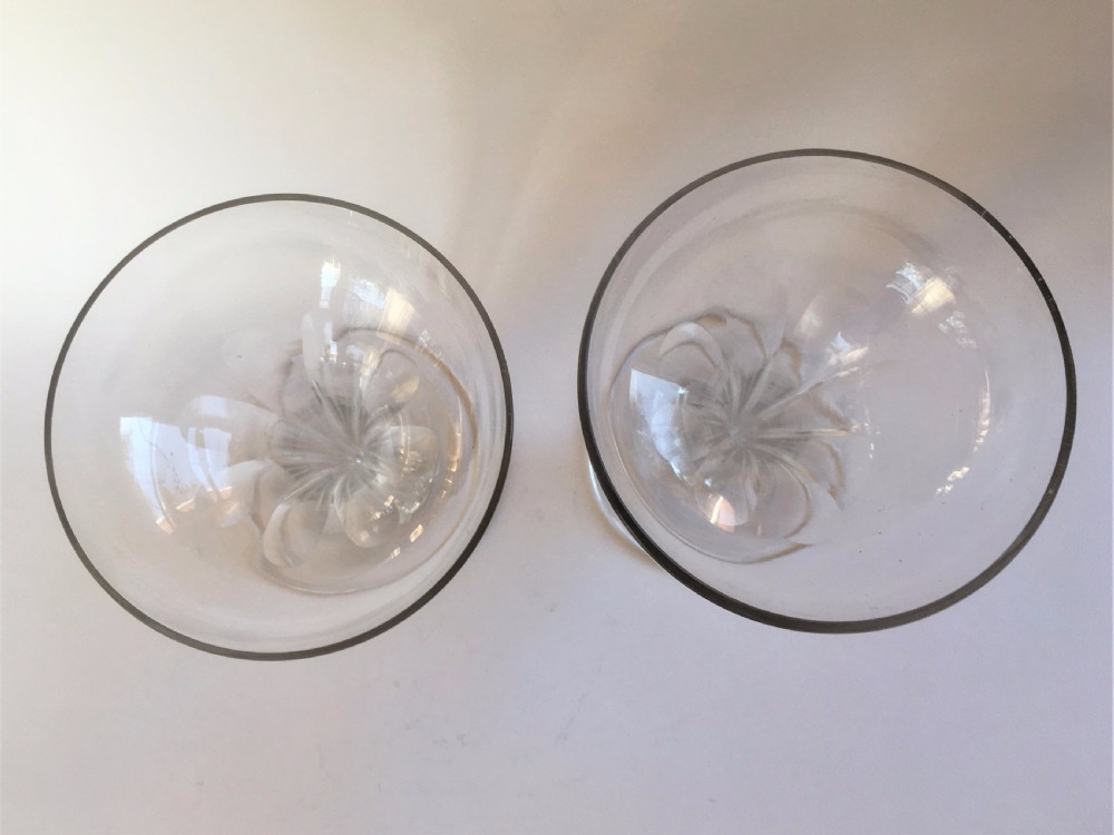 A charming pair of hollow stem champagne glasses View VI