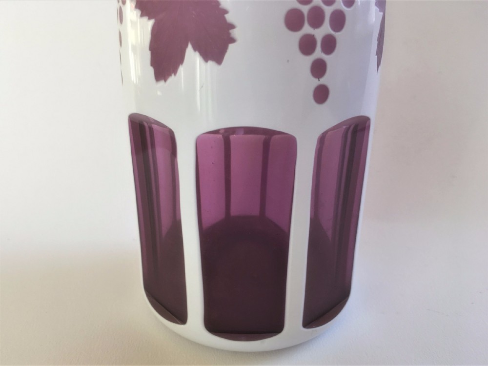 A fabulous Bohemian amethyst and white overlay decanter View VII
