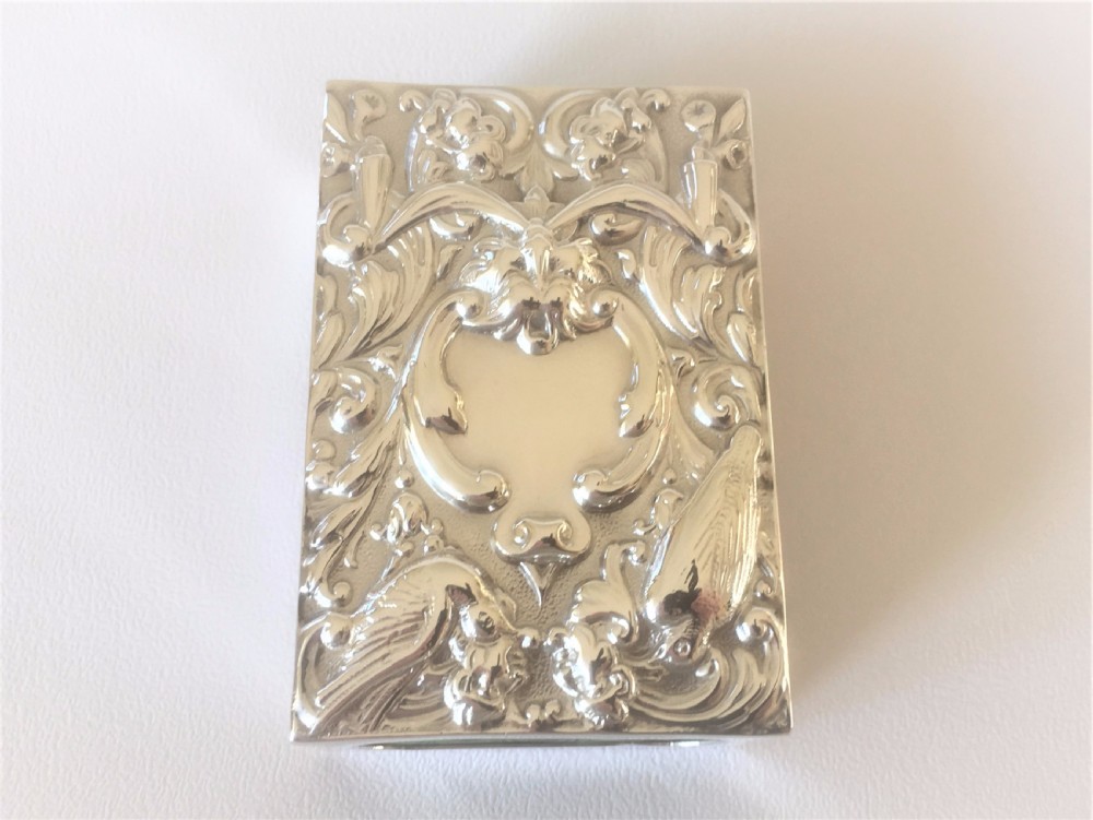 A superb William Comyns silver table match box View III