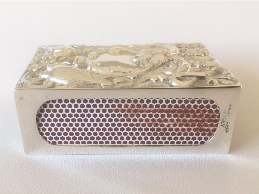 A superb William Comyns silver table match box View IV