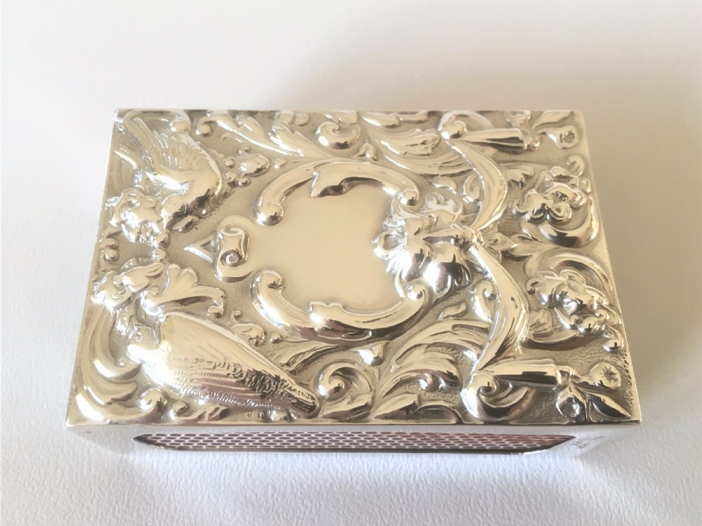 A superb William Comyns silver table match box View V
