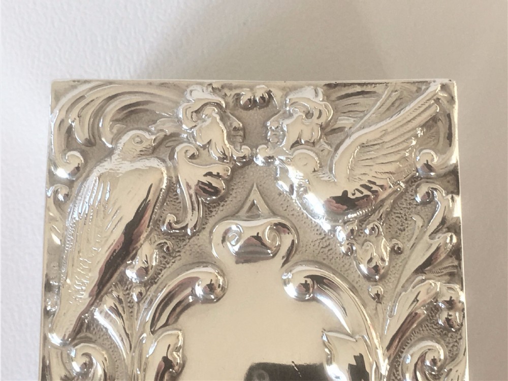 A superb William Comyns silver table match box View XII