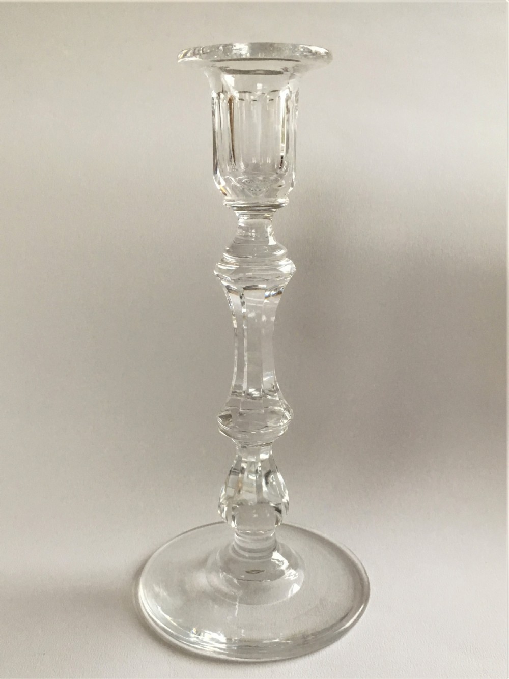 A handsome Victorian cut glass candle holder