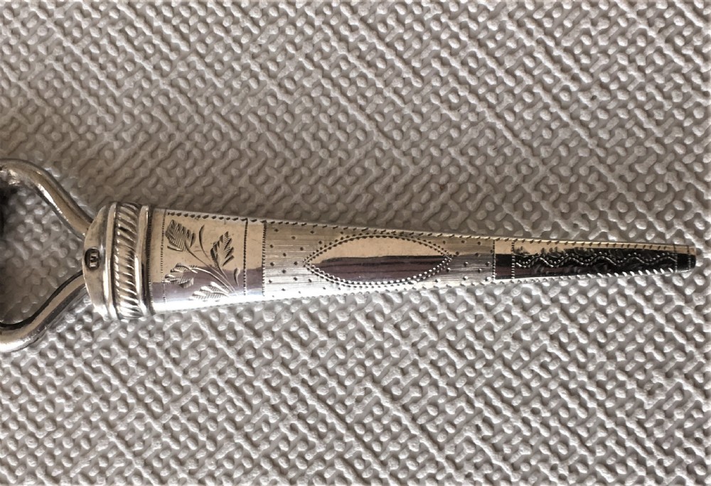A pair of Georgian silver cased sewing scissors View III