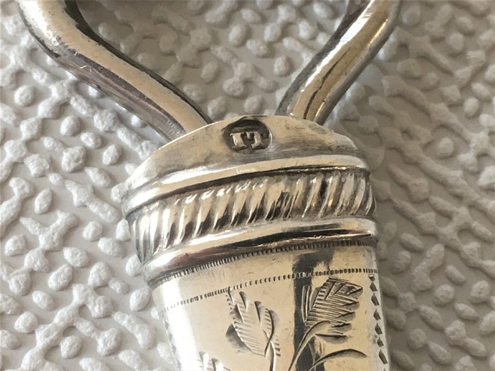 A pair of Georgian silver cased sewing scissors View IV