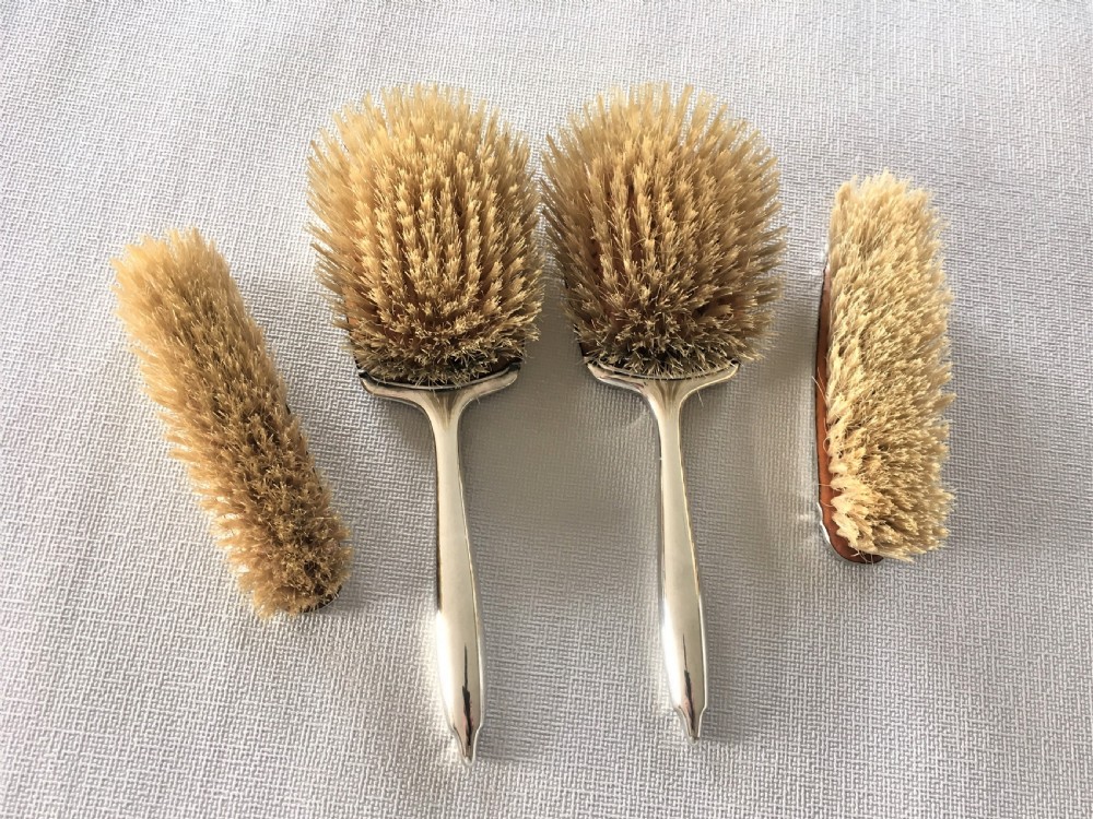 A set of four Art Deco silver brushes View VI