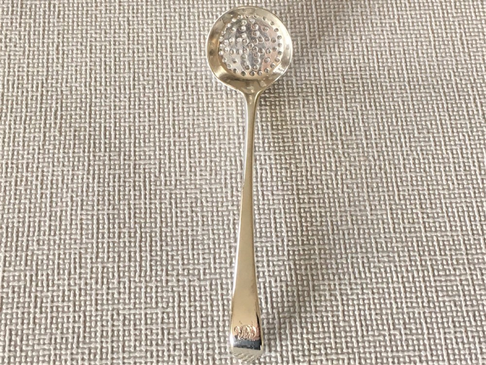 A rare 18th Century silver spice sifting spoon
