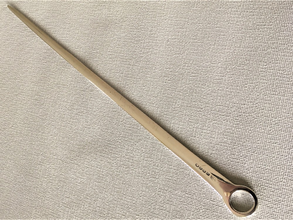 A handsome large Georgian silver meat skewer View IV