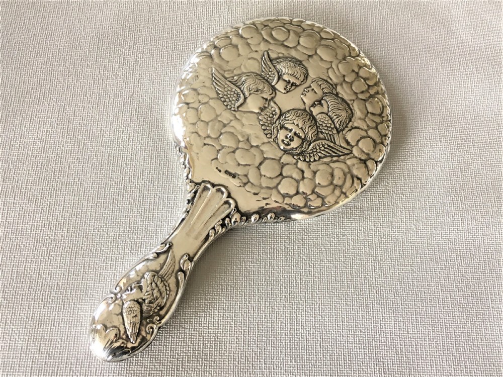 A Reynolds Angels Chester silver hand mirror