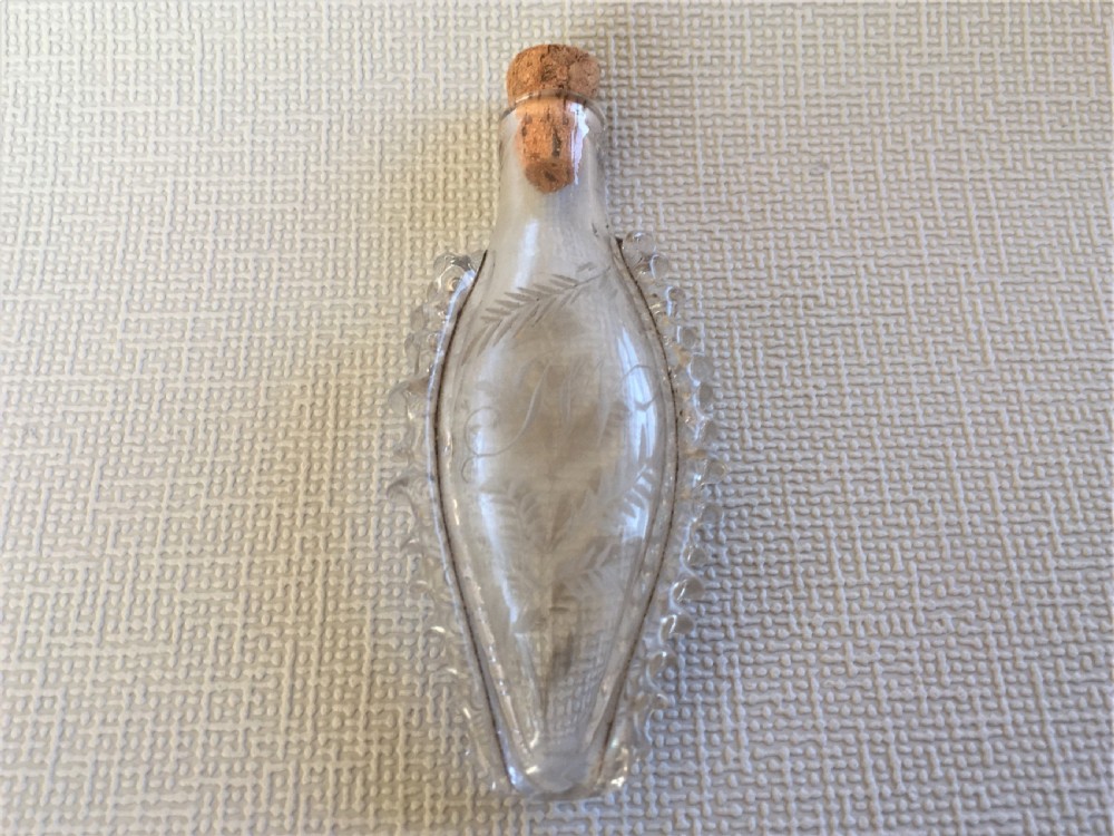 A charming Victorian fern etched glass scent flask View II