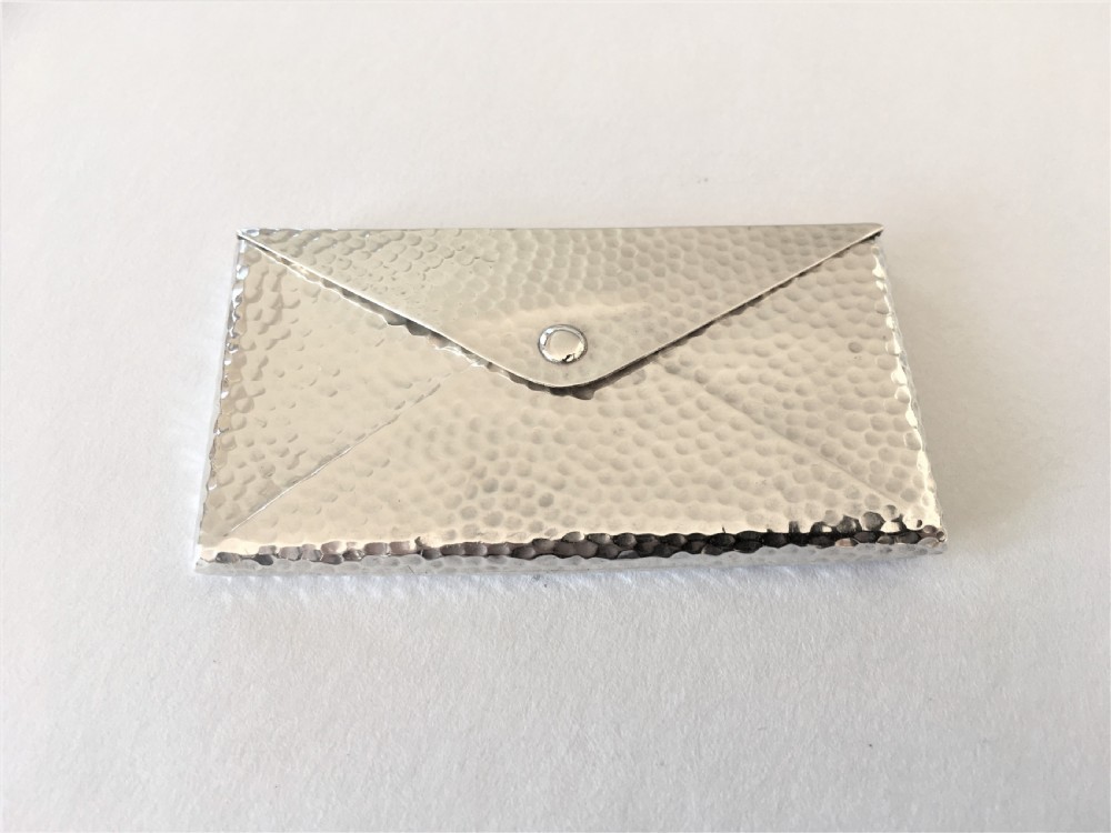 An Arts & Crafts novelty silver card 'envelope' 