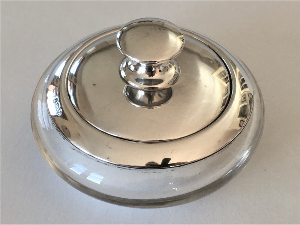 A stylish Art Deco silver mounted powder bowl View II