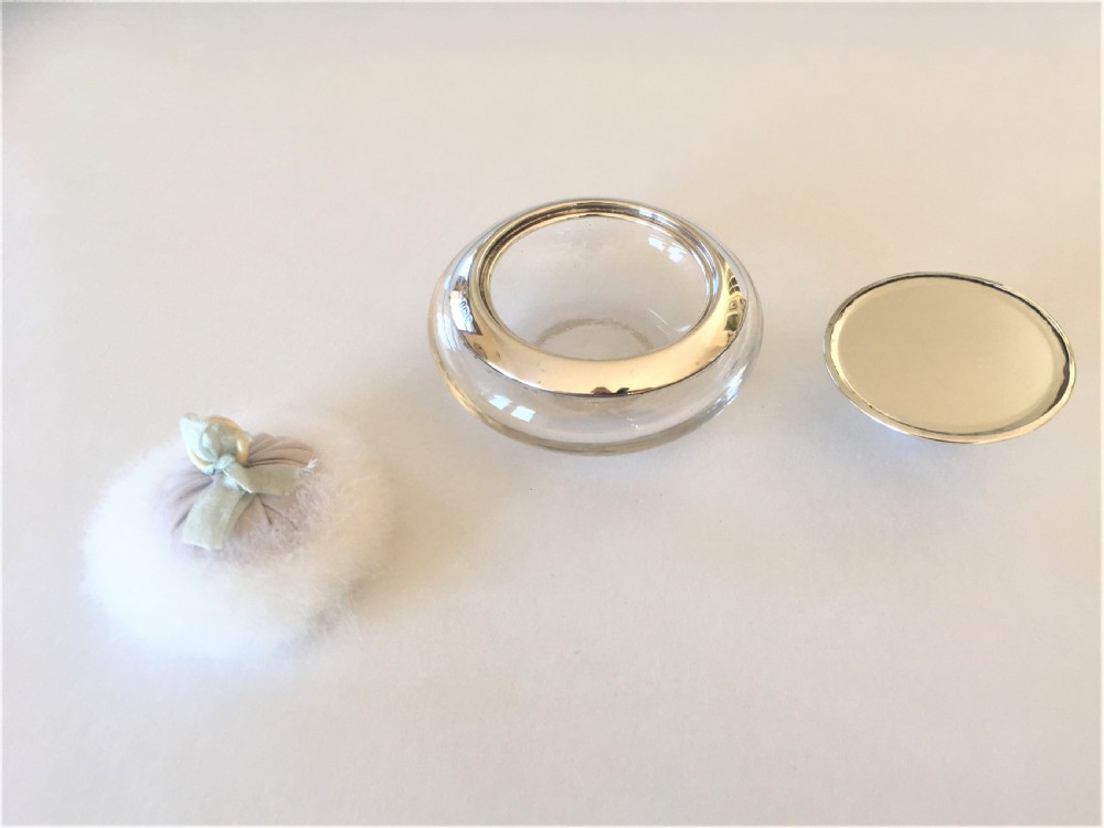 A stylish Art Deco silver mounted powder bowl View IV