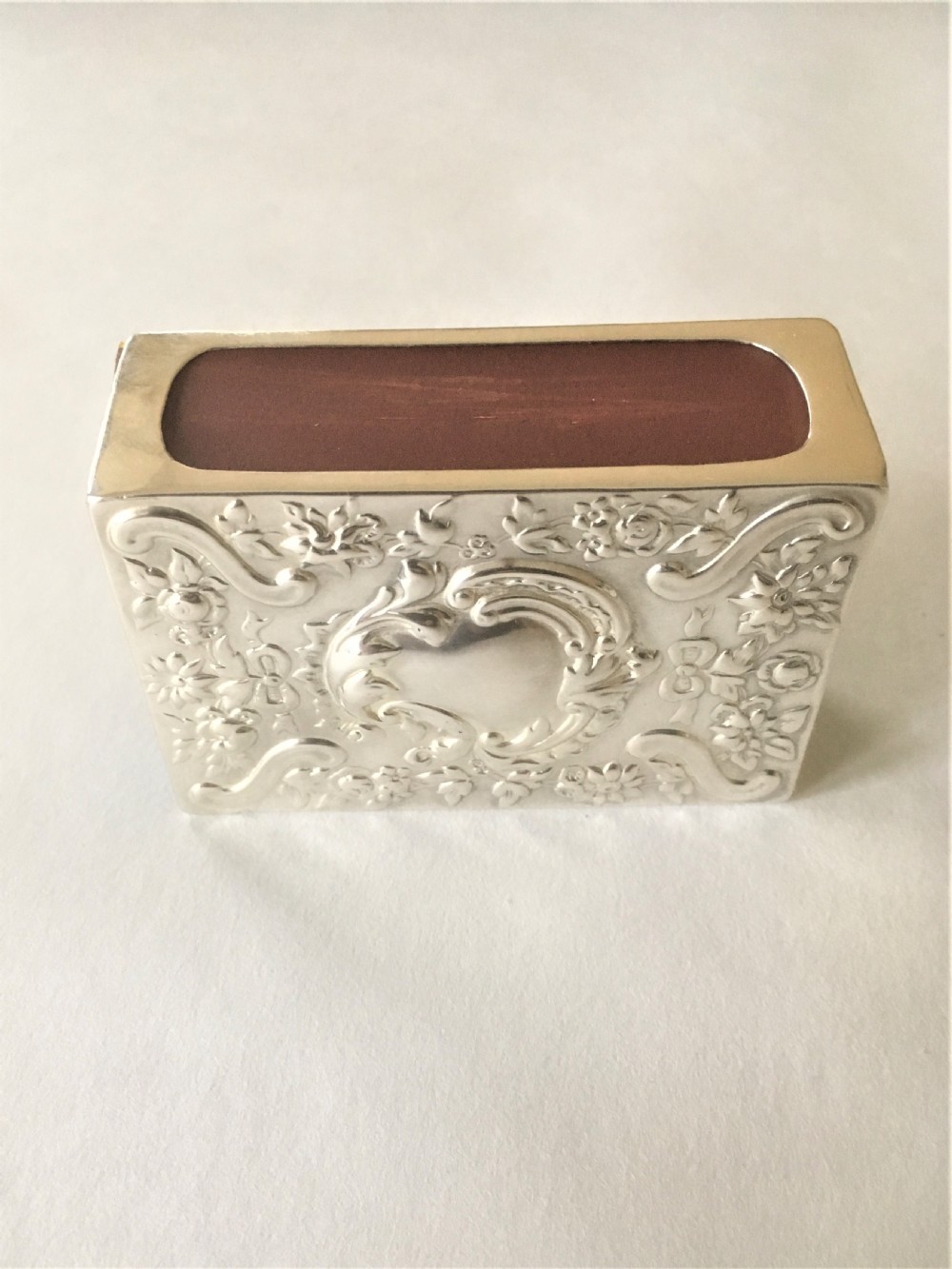 A superb Wiiliam Comyns silver table match box View III