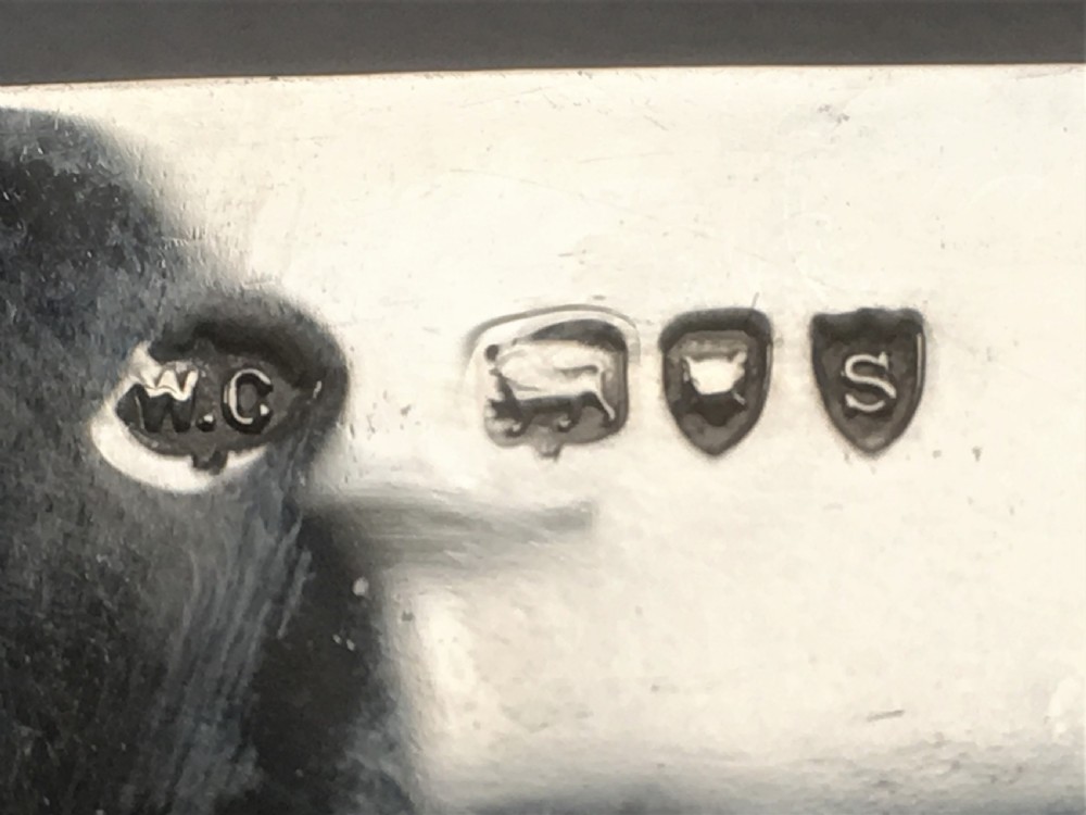 A superb Wiiliam Comyns silver table match box View VII