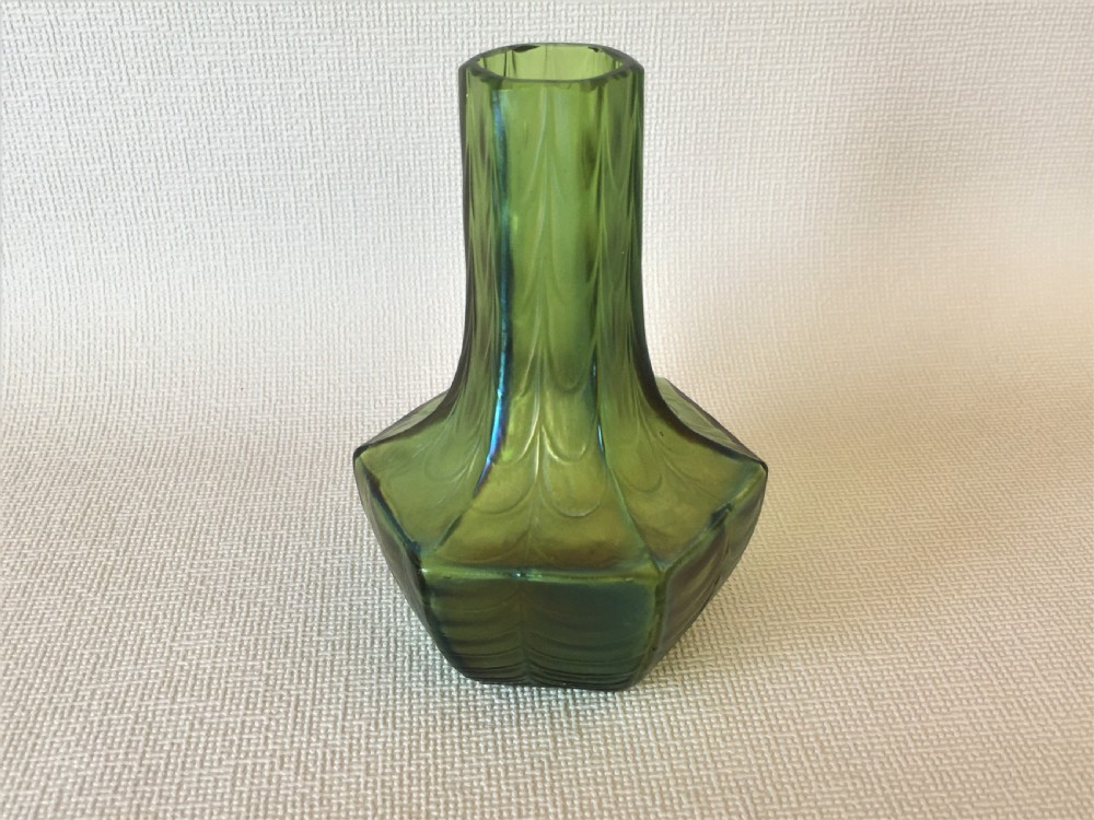 An iridescent Loetz style posy vase View II
