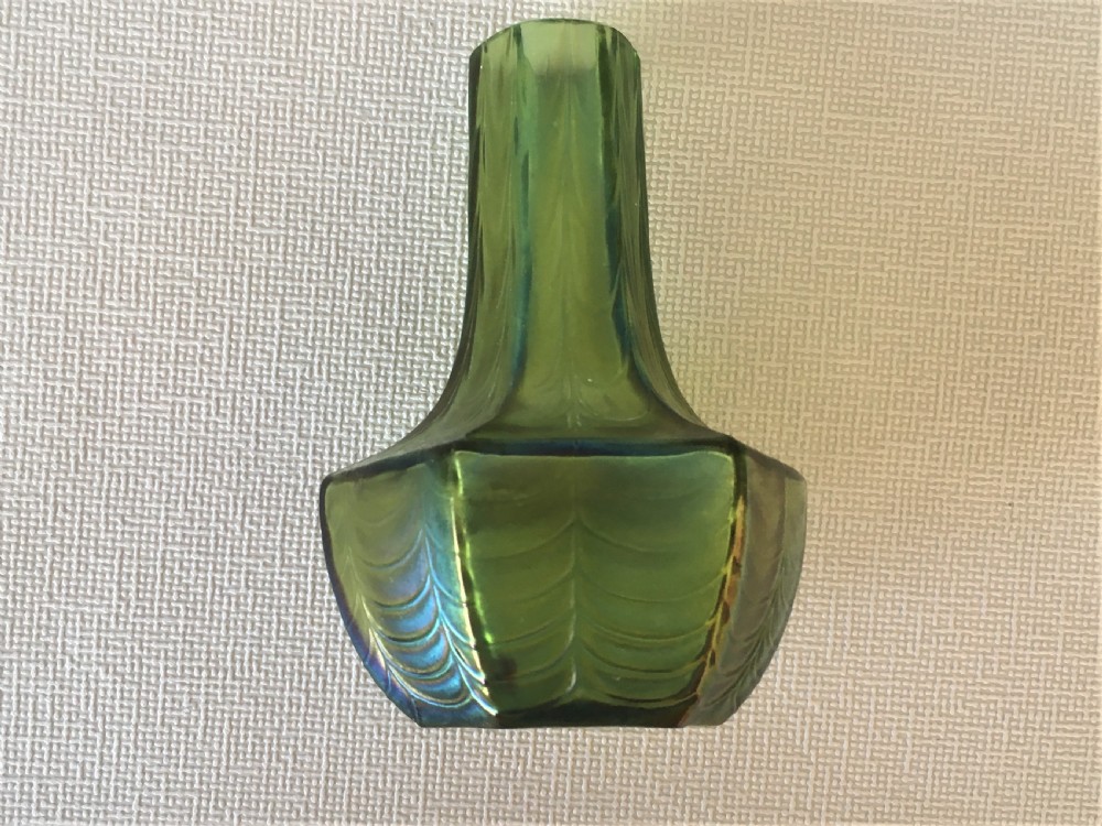 An iridescent Loetz style posy vase View IV