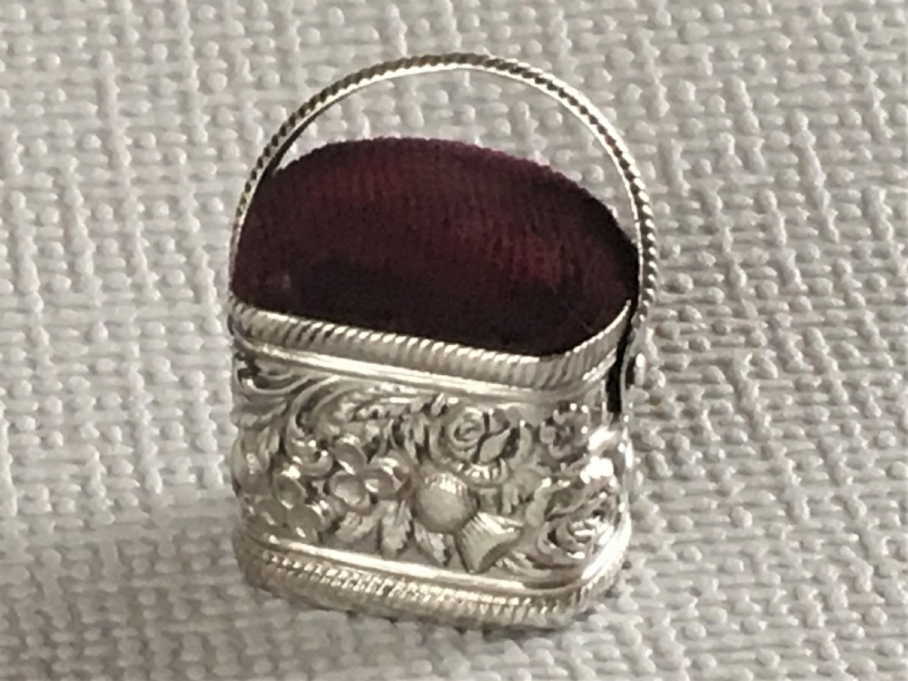 A Georgian silver novelty pincushion