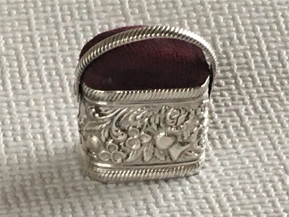 A Georgian silver novelty pincushion View II