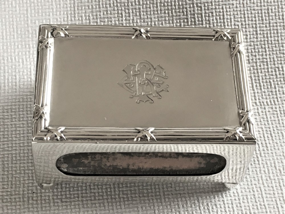 An Edwardian silver table matchbox View II