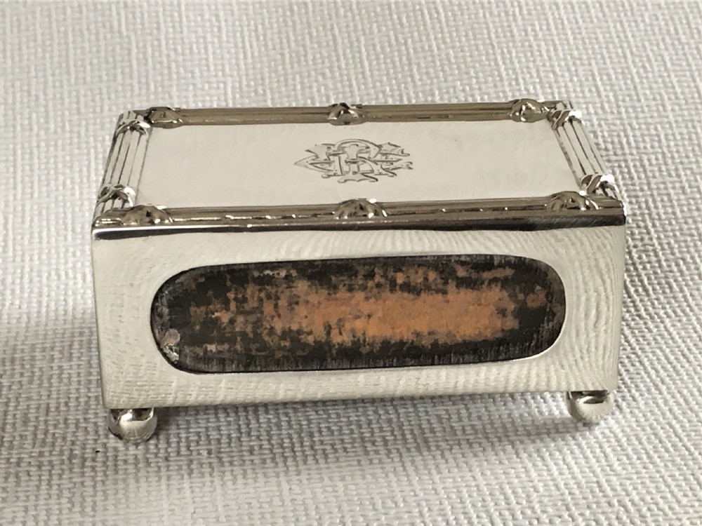 An Edwardian silver table matchbox View III