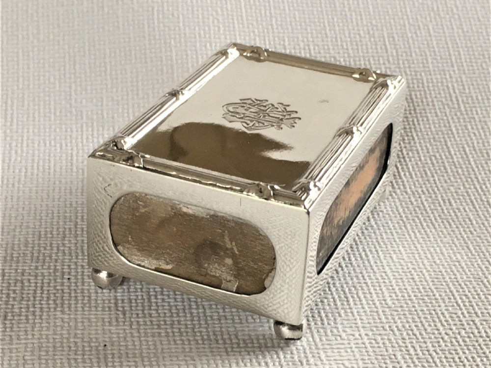 An Edwardian silver table matchbox View IV