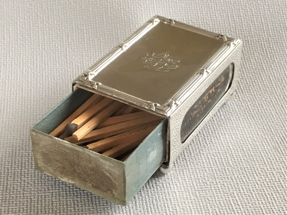 An Edwardian silver table matchbox View VII