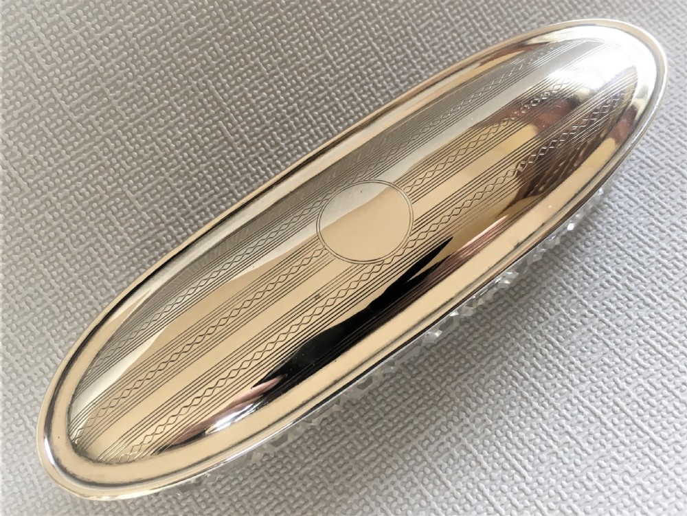 A lovely silver mounted & cut glass trinket box View IV