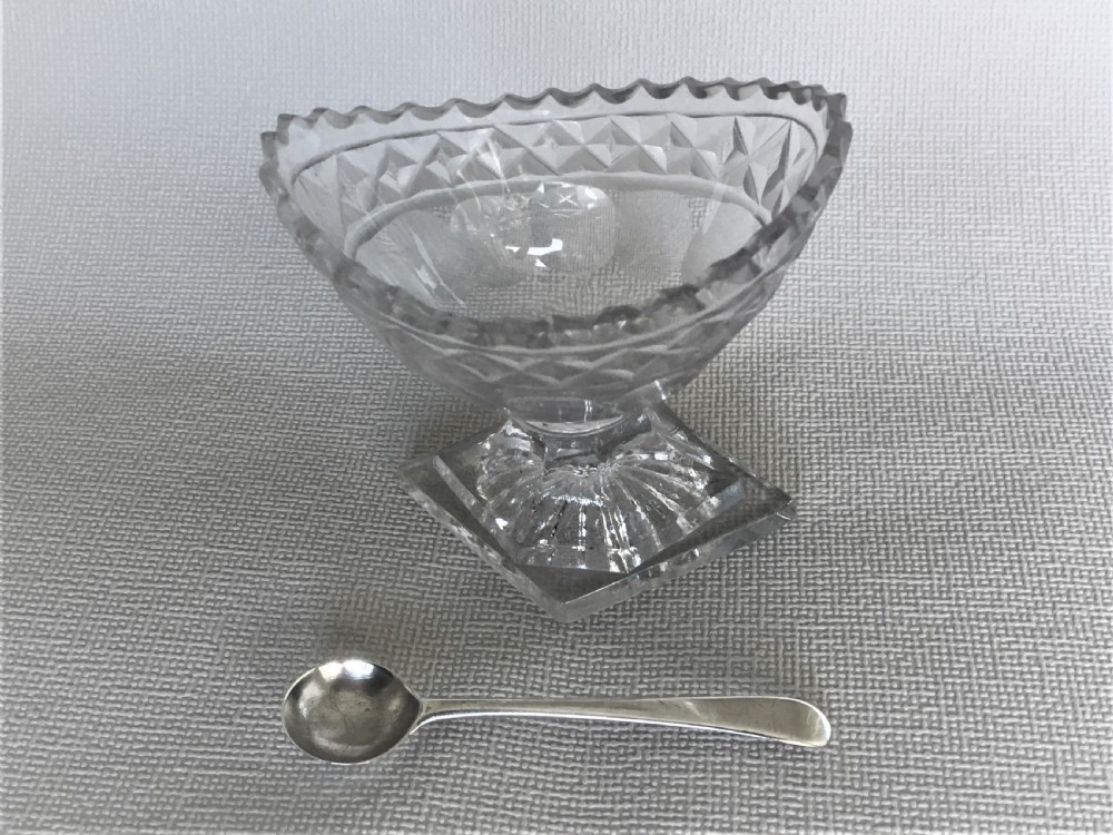 A late 18th Century boat salt & silver spoon View III