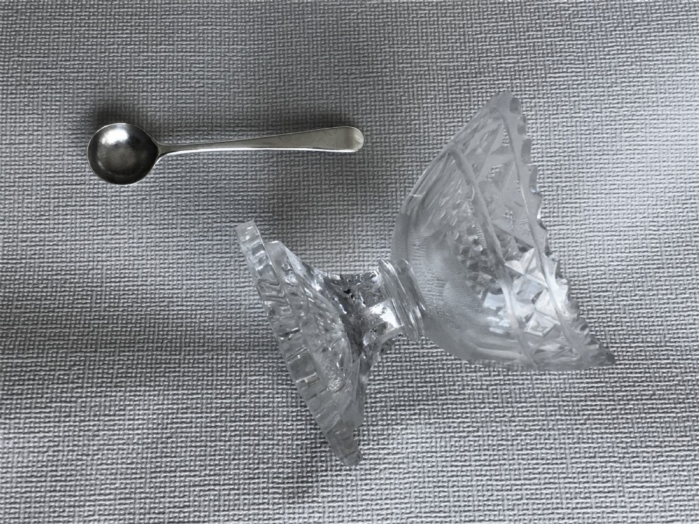 A late 18th Century boat salt & silver spoon View IV