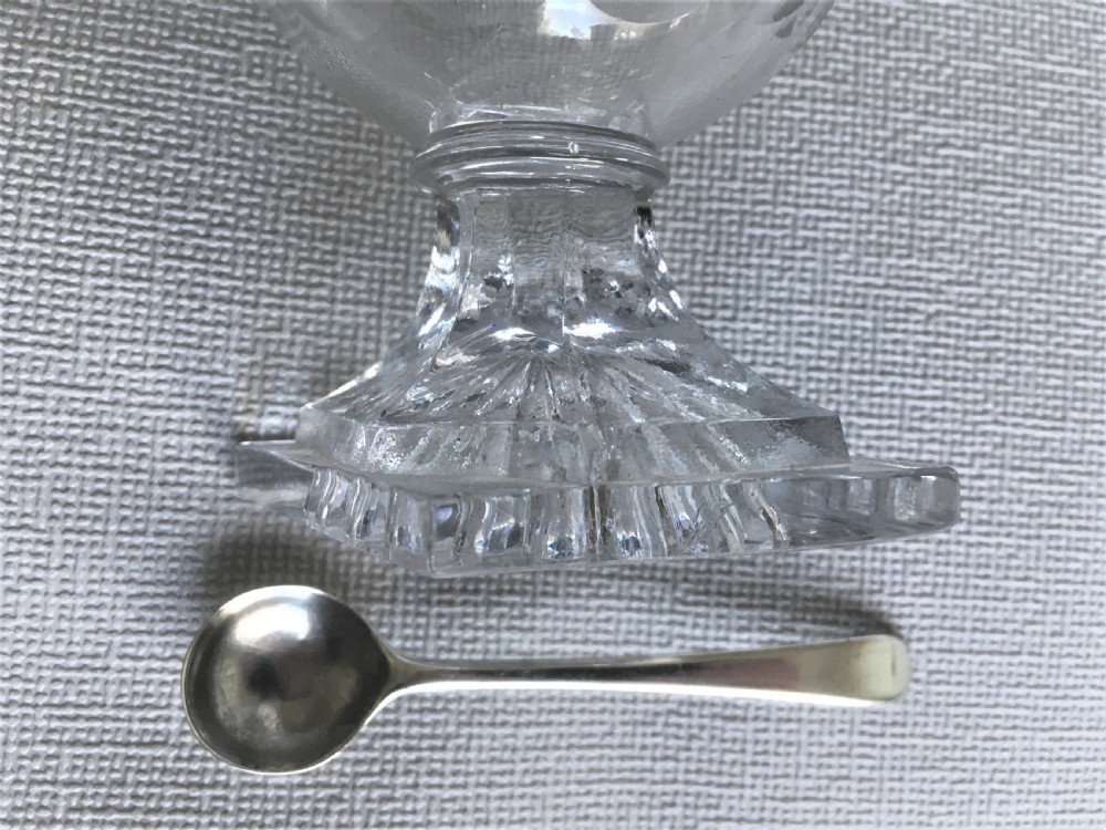 A late 18th Century boat salt & silver spoon View VI