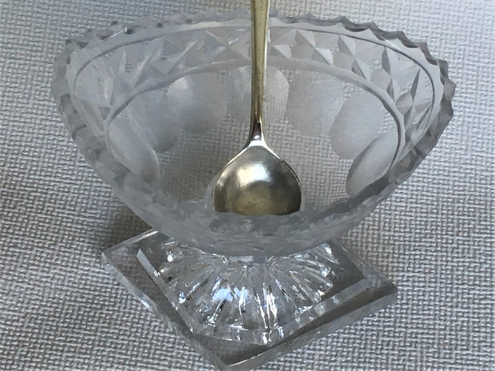 A late 18th Century boat salt & silver spoon View IX