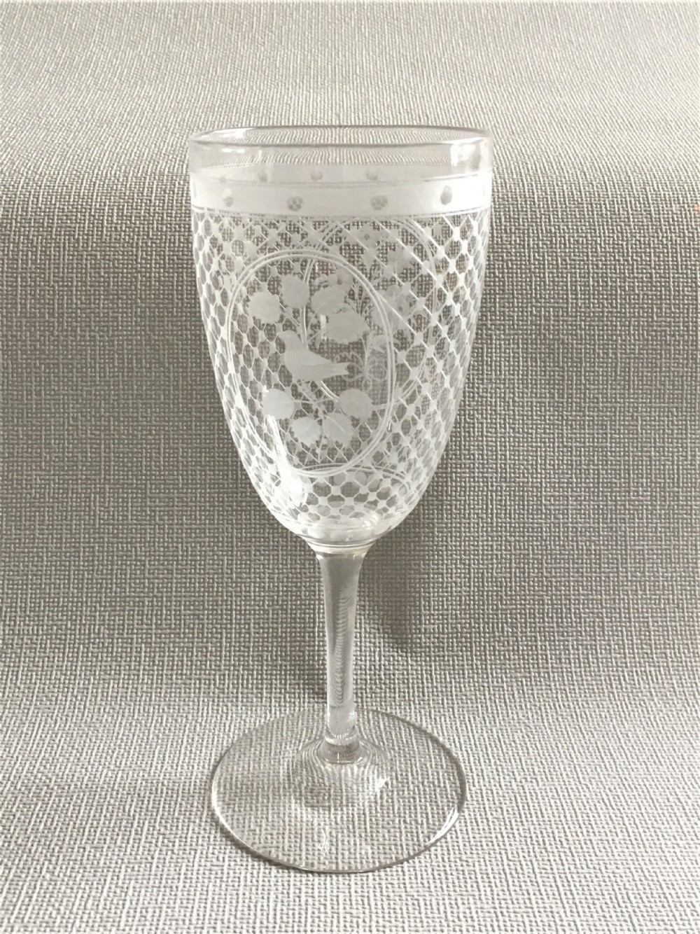 A fabulous Victorian acid etched wine goblet
