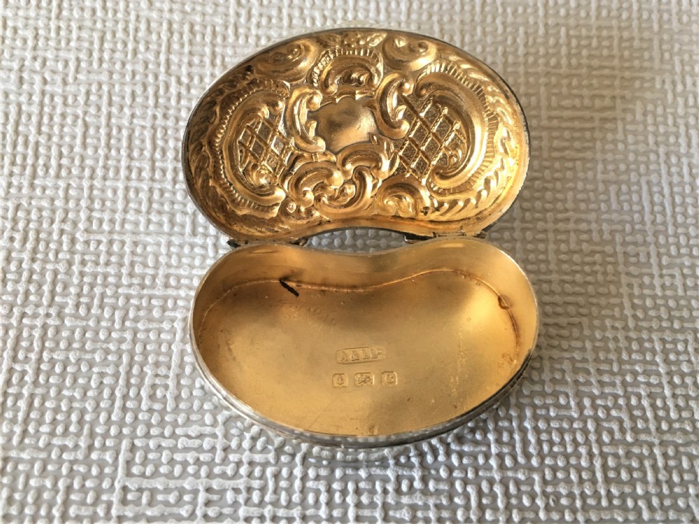 An Edwardian silver kidney shaped pillbox View IV