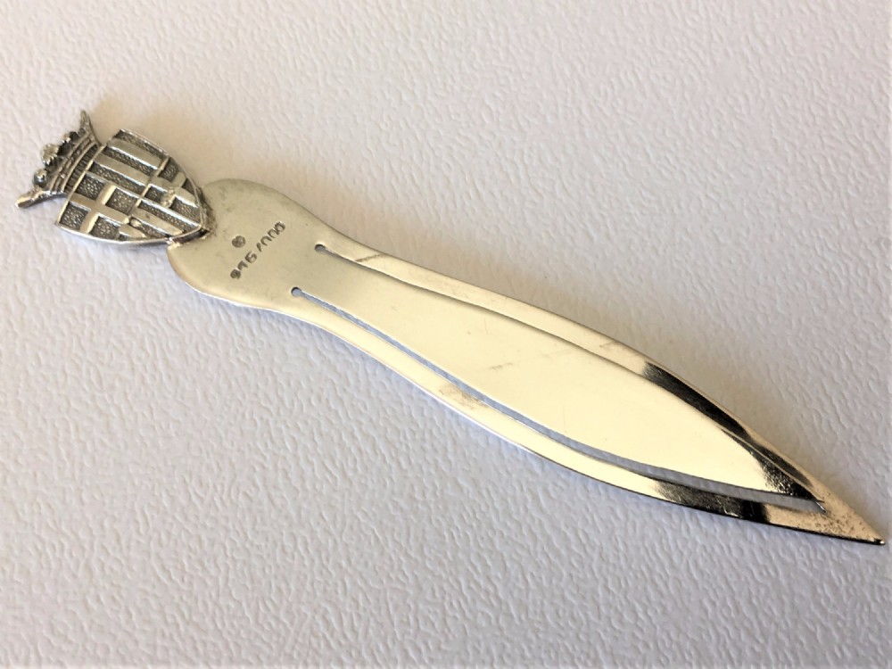 A Continental silver sword bookmark