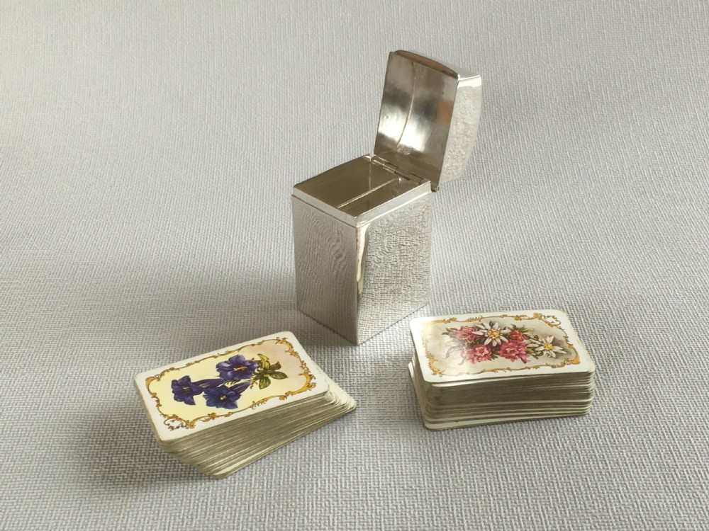 A superb silver double patience card box View II