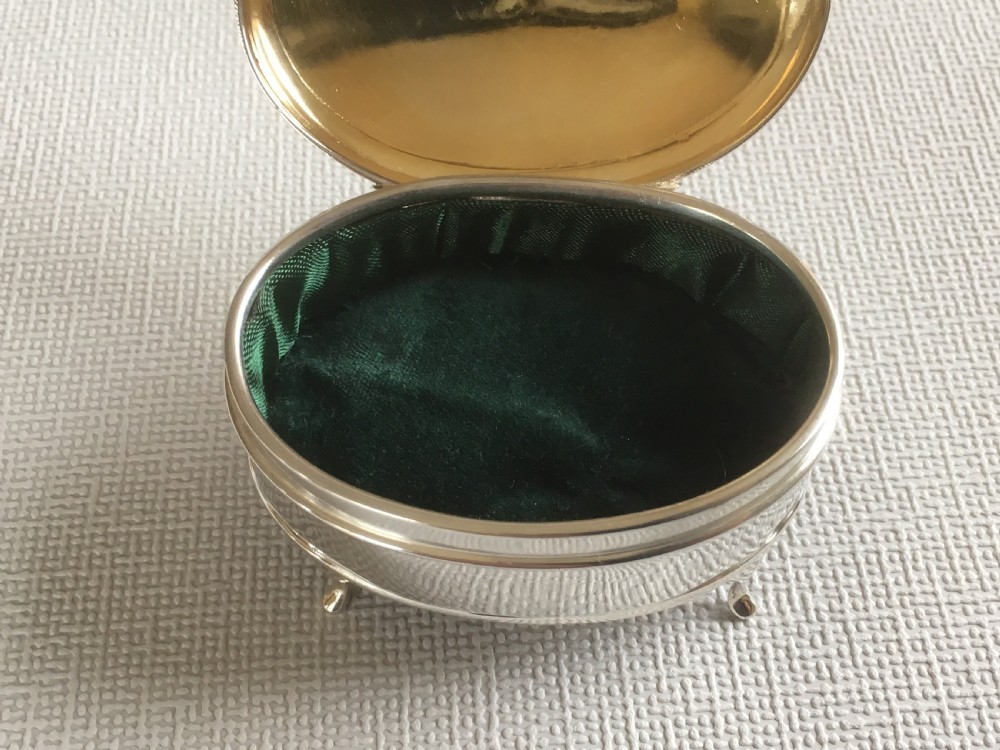 A charming oval silver trinket box View V