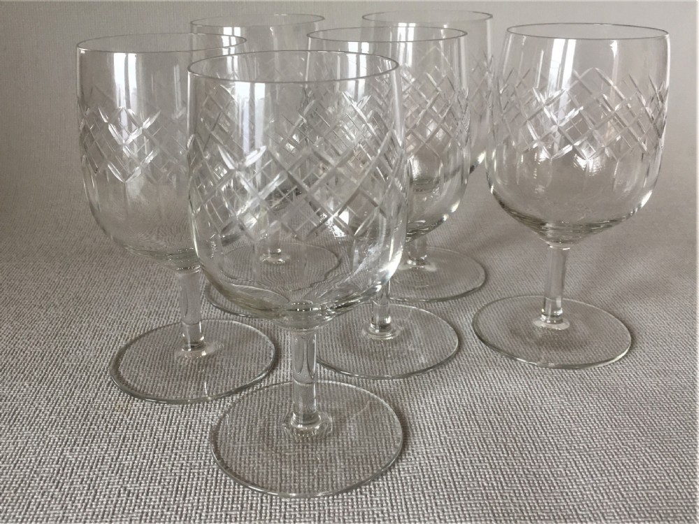 A set of 6 Edwardian dessert wine glasses
