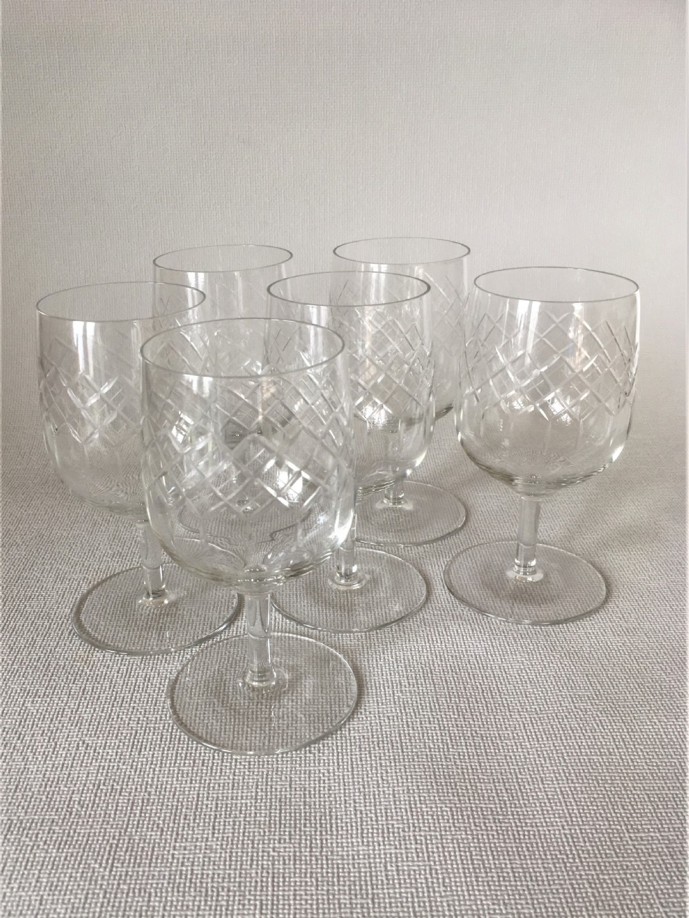 A set of 6 Edwardian dessert wine glasses View III