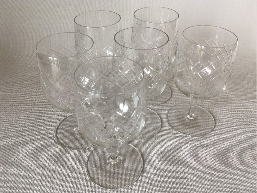 A set of 6 Edwardian dessert wine glasses View IV