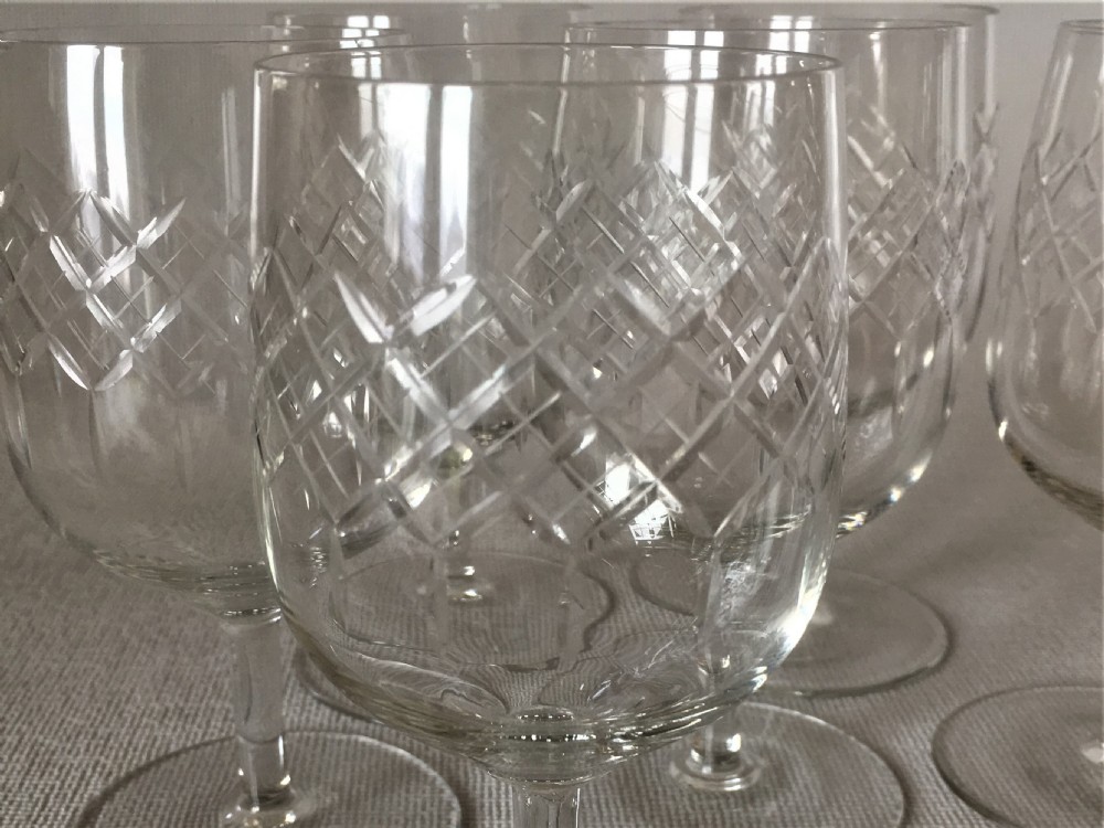 A set of 6 Edwardian dessert wine glasses View V