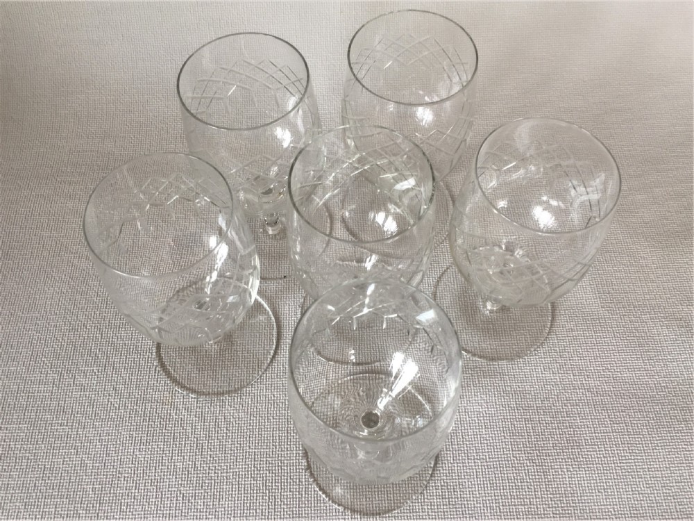 A set of 6 Edwardian dessert wine glasses View VIII