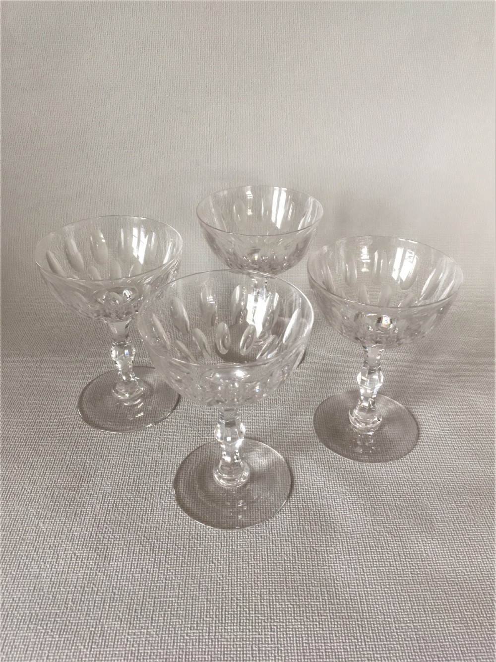 A set of four Victorian cut glass champagne bowls View II