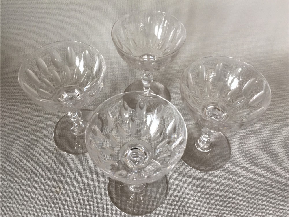 A set of four Victorian cut glass champagne bowls View III