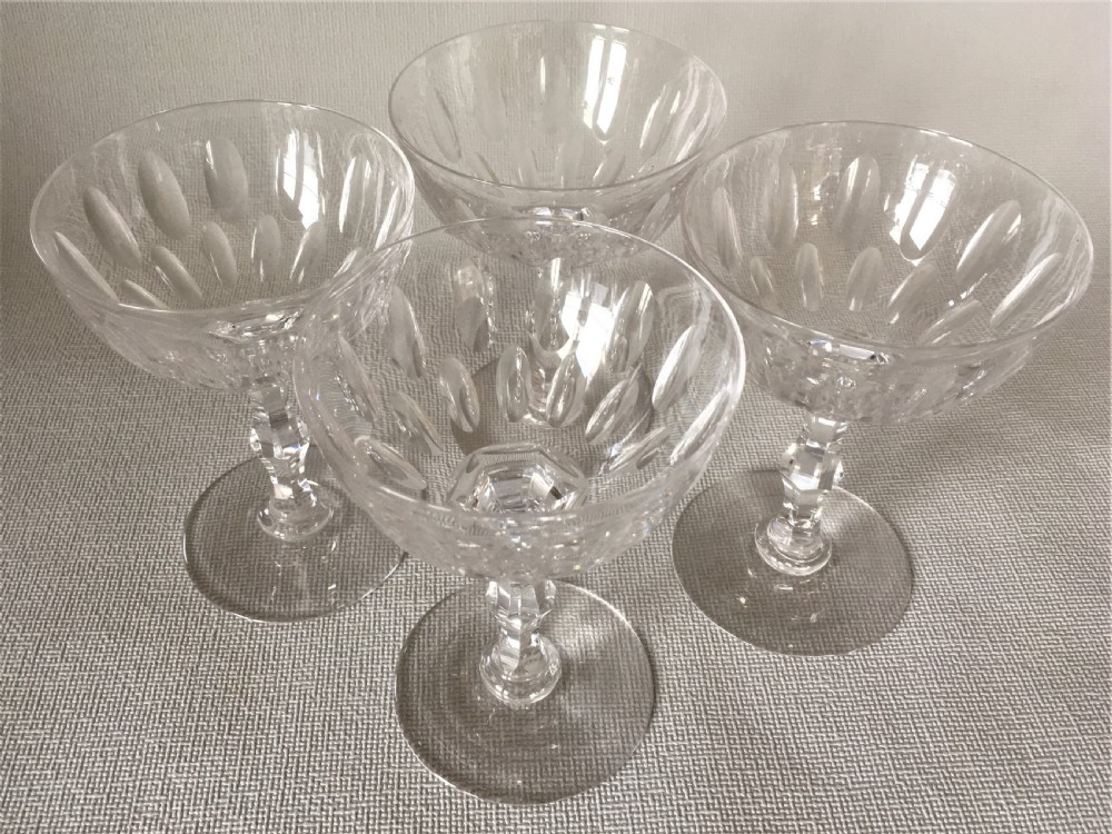 A set of four Victorian cut glass champagne bowls View VIII