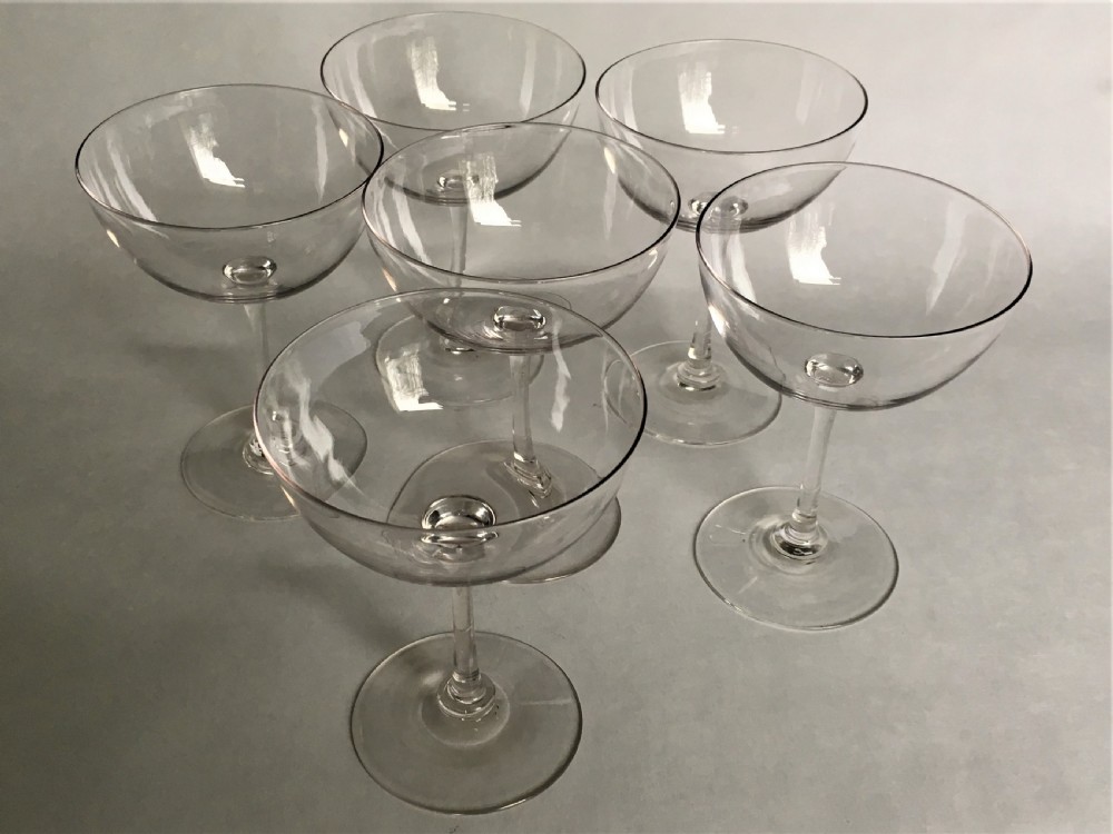 A stylish set of 6 Victorian champagne glasses View II