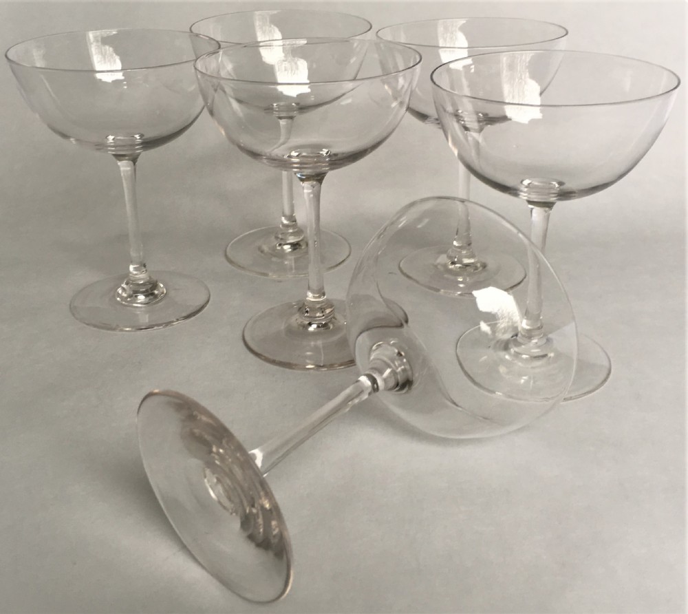 A stylish set of 6 Victorian champagne glasses View III