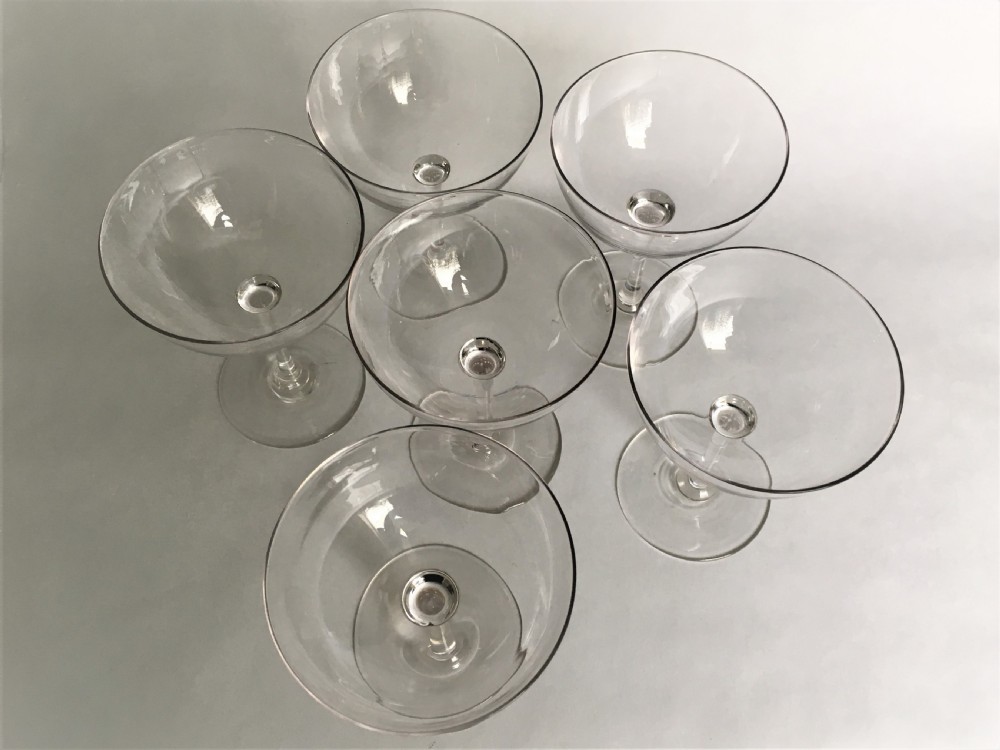 A stylish set of 6 Victorian champagne glasses View IV