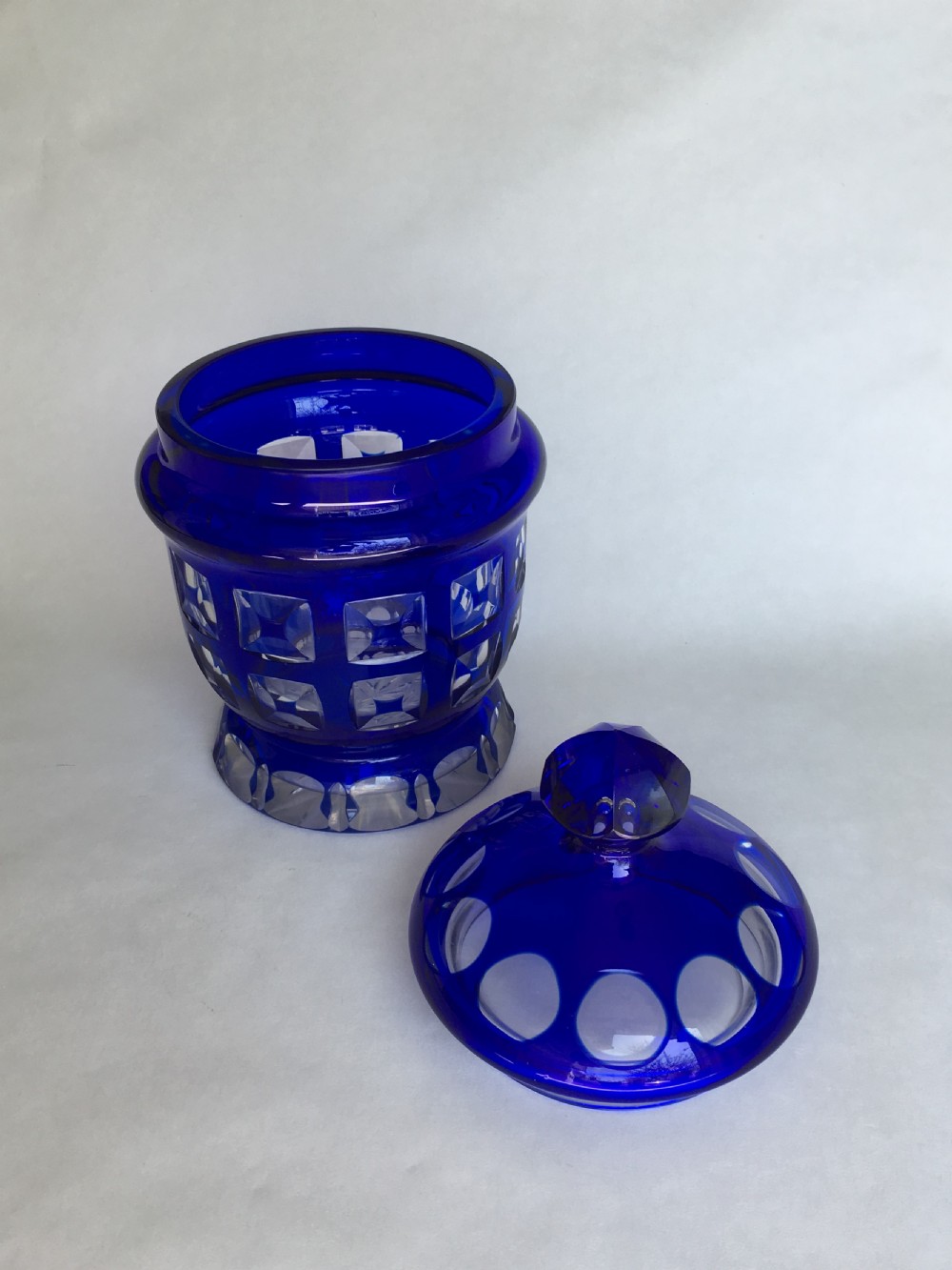 A fabulous late Victorian cut glass biscuit barrel View III