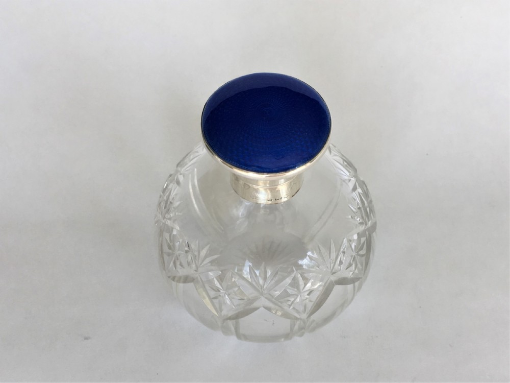 A silver & guilloche enamel cologne bottle View III
